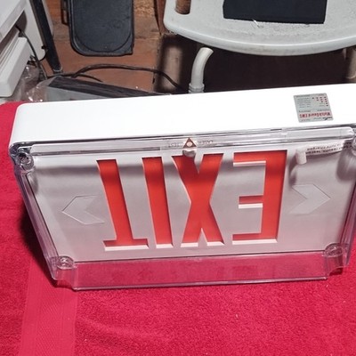 Cooper Lighting WatchGuard EMS EXIT Sign Red Letters Metal Wall Mount 023-414  