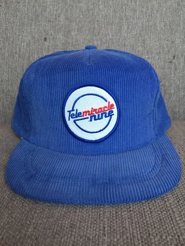 Vtg Kinsmen Telemiracle 1985 Corduroy Snap Back Hat Blue Canada Saskatchewan SK - 第 1/7 張圖片