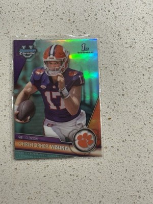 Christopher Vizzina 2023 Bowman University Football #15 Aqua Refractor /299