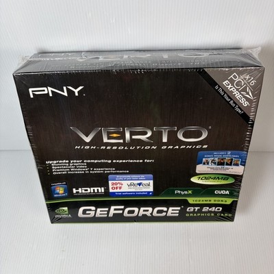 PNY VERTO NVIDIA GeForce GT 240 1GB GDDR3 PCI Express x16 Graphics Card NEW