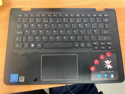 Lenovo Yoga 300-11IBR Laptop Handauflage & Tastatur Einheit schwarz 5CB0J08365 - G72
