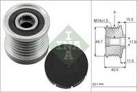 Schaeffler INA 535 0038 10 Generatorfreilauf FüR Renault