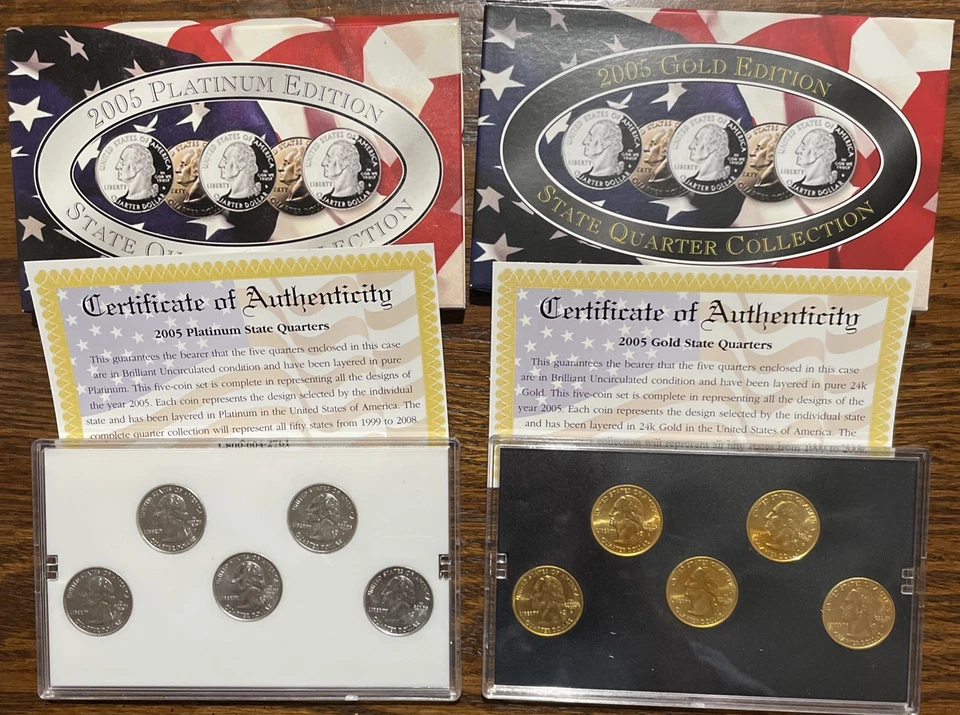 2005 Denver Mint, Philadelphia Mint, Platinum And Gold State Quarter Edition - Image 3 of 3