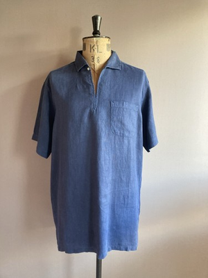 #ad #ad Sirio Shirt Mens Size L Navy 100% Linen Resort Holiday Italy Made GBP 29.99