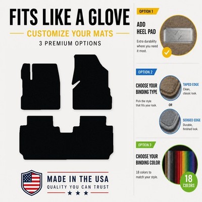 Avery Touring Black Carpet Front & Rear Runner Floor Mats for 2010 Equinox #MR