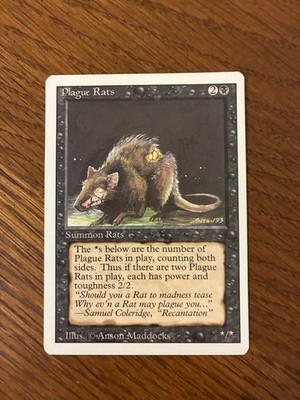 MTG Plague Rats Unlimited Edition Common. M3