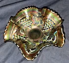 Antique Amethyst Carnival Glass Northwood Grape and Cable 6 inch Sauce Bowl