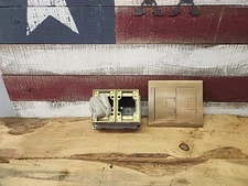 🔥 Carlon E9762BR 2-Gang Floor Box Set w/ Brass Cover + Brass Rings + Cast Iron 