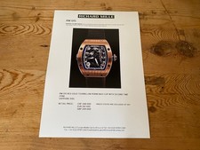Original RICHARD MILLE Dossier sheet - RM 015...