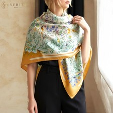 RARE VINTAGE HERMES Silk Scarf "La Prairie" Carre 90 by Antoine de Jacquelot