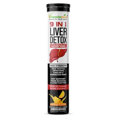 Vitaminnica 9-in-1 Liver Detox Effervescent Tab Advanced Liver Cleanse Health