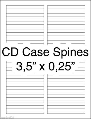 800 CD Case Spine Labels, Laser & Ink Jet Printers 1825 - Picture 1 of 1
