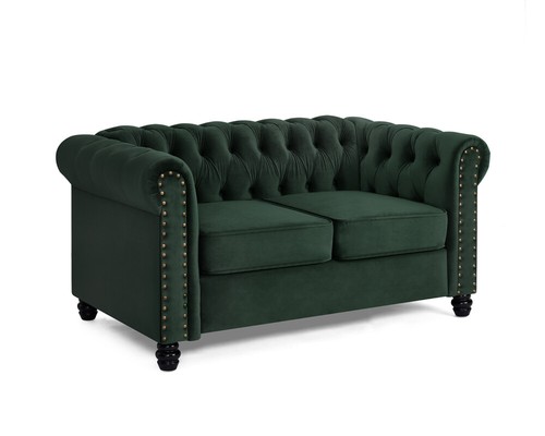 Chesterfield Velvet Sofa 3 2 Seater Couch Suite Tufted With Studded Arm New - Picture 46 of 64