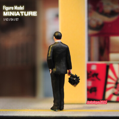 Figurine Homme Noir 1/64 – Accessoire Maquette Voiture, échelle Hot Wheels, Plastique