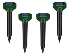 1 pack of 4 Solar Power Ultrasonic Repellent Mice Gopher Mole Pest SnakeRepeller