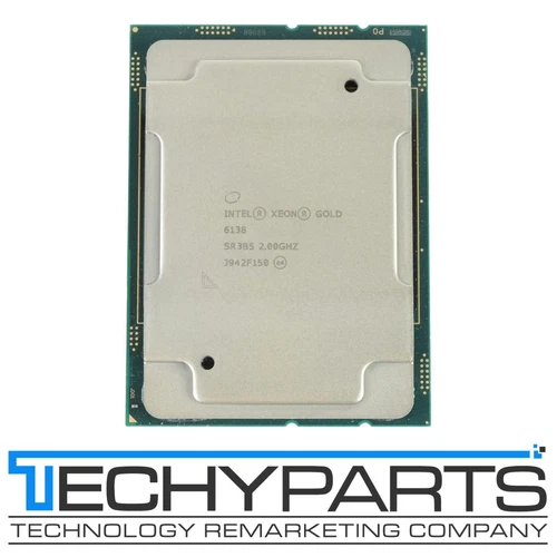 Intel SR3B5 Xeon Gold 6138 2.0Ghz 20-Core 27.5MB L3 Cache LGA3647 Processor CPU
