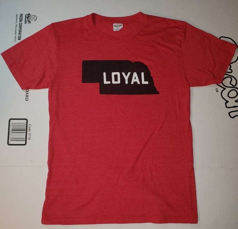 Nebraska Loyal T-Shirt Adult Medium Red Short Sleeve Charlie Hustle