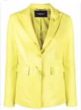 Versace Leather Lime Jacket 48