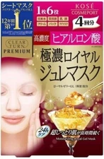 KOSE Clear Turn Premium Royal Jelly Hyaluronic Acid Face Mask 4 Sheets