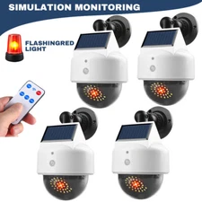 Solar Dummy Camera Fake Security CCTV Dome Camera with Flashing Red LED Light