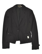 Elisabetta Franchi Womens 1 Button Blazer Jacket It 44 Medium Black Bp96