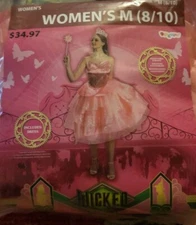 NEW NWT Womens M 8 10 Wicked Glenda the Good Witch Deluxe Costume Pink Dress