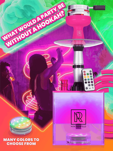 Pink Hookah Set with Everything YADO Square Hookah To Go with Charcoal Holder - Picture 5 of 9