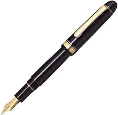 Platinum fountain pen #3776 century black in black fine type PNB
