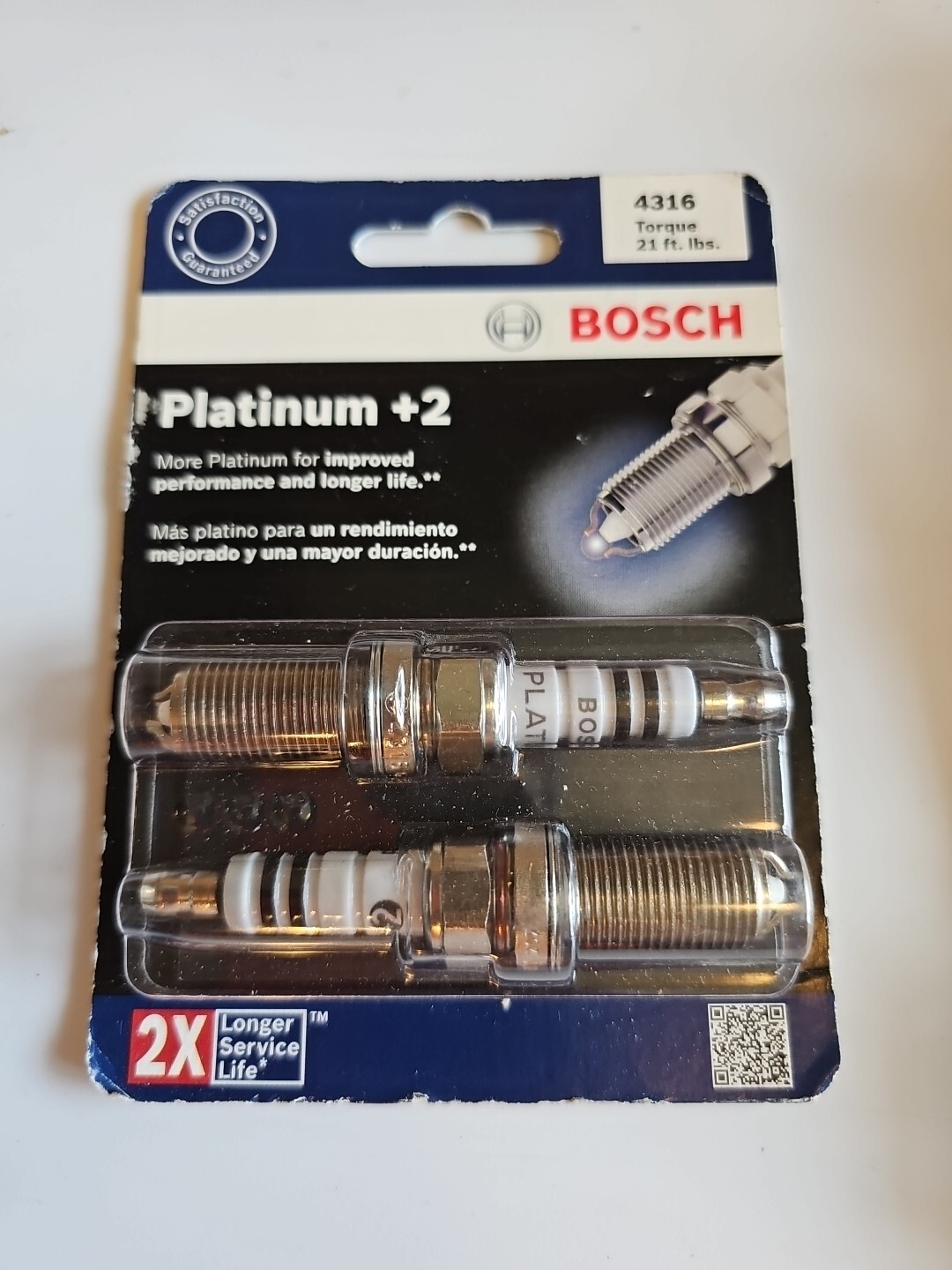 one new twin pack BOSCH 4316 Platinum Plus 2 Spark Plug plugs