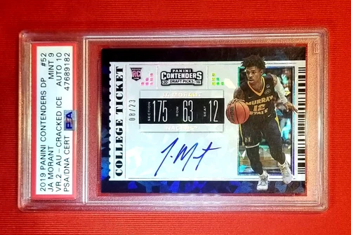 2019 Contenders DP Ja Morant RC ROOKIE Ticket CRACKED ICE /23 PSA 9 AUTO GEM 10