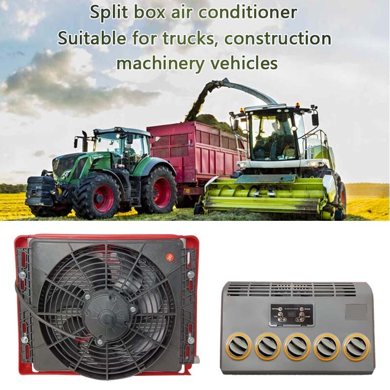 Treeligo 12V Electric Air Conditioner AC Unit For RV Truck Vehicle Excavator
