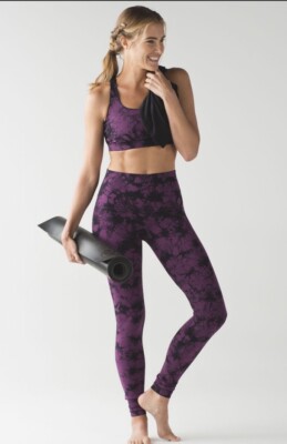 Lululemon Wunder Under Tie dye Shibori HiRise Magenta Pink
