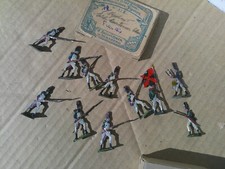Napoleonic French Infantry Grenadiers 1815 lot in box, tin flats painted, FF