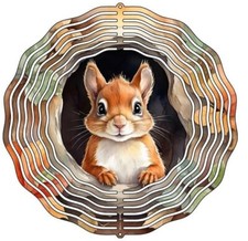 10" Metal Wind Spinner 360 swivel hook Garden Lawn Yard Squirrel Novelty
