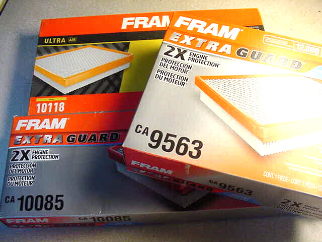 3 Fram Air Filters Jeep 10118 40,000 Ultra CA9563 & CA10085 12,000 Extra Guard