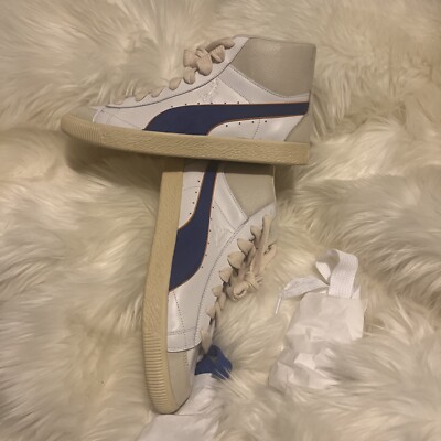 Puma Rhuigi X Clyde Mid Bball Lace Up White Sneakers Casual Sz 13 Extra Laces