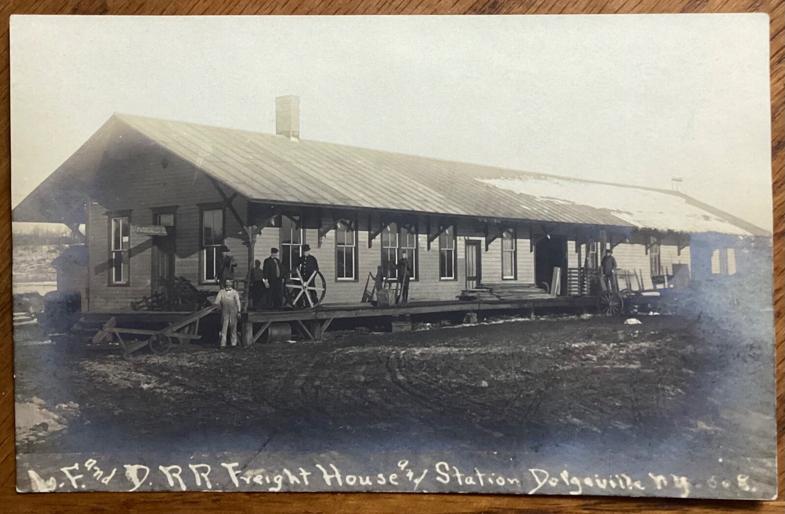 Real Photo Postcard Little Falls & Dolgeville, New York Railroad