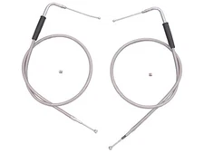 30-1/4" Stainless Steel Throttle & Idle Cable Set EVO TC-88 Softail Dyna 5-Speed
