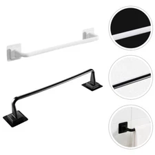 2PCS Stainless Steel Towel Racks Bathroom Shelf Suction Cup Towel Bar Holder
