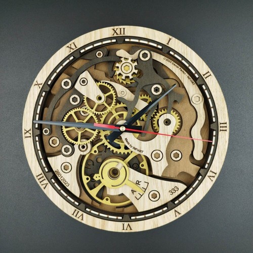 European Oak Gear Art Wall Clock – Perfect Gift for Wrist Watch Enthusiasts! - Picture 11 of 17