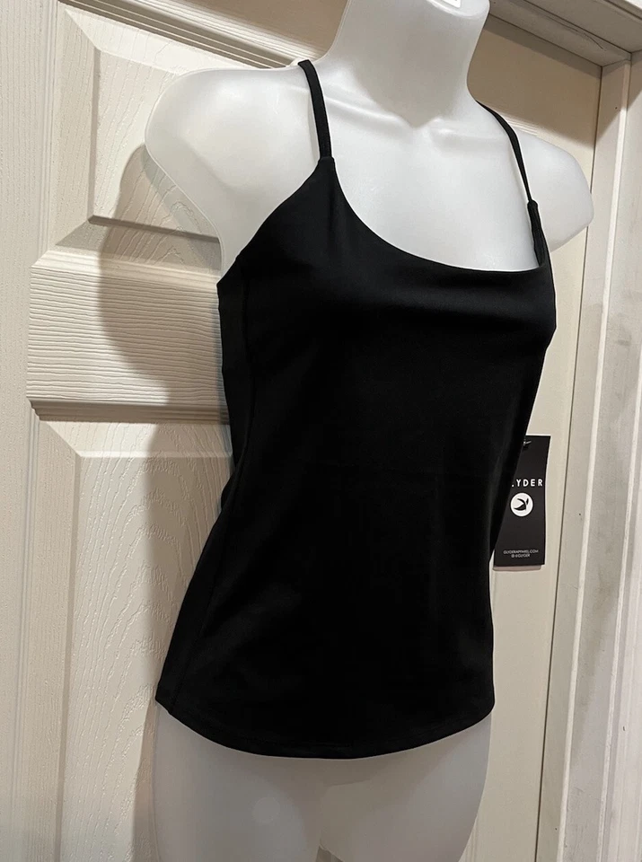 Nuevo con etiquetas Glyder Activewear Negro Puro Tanque Elástico Súper Suave Talla M Foto 4 de 4