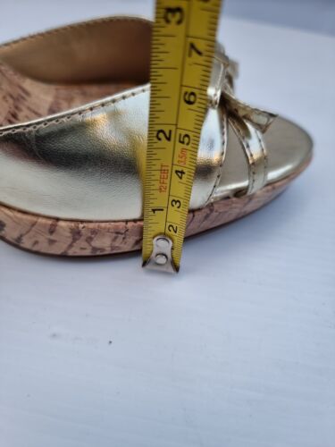 Gold strappy Shoes Designer Delicious party High Heels size 8.5 UK 6.5 Bow - Picture 12 of 12