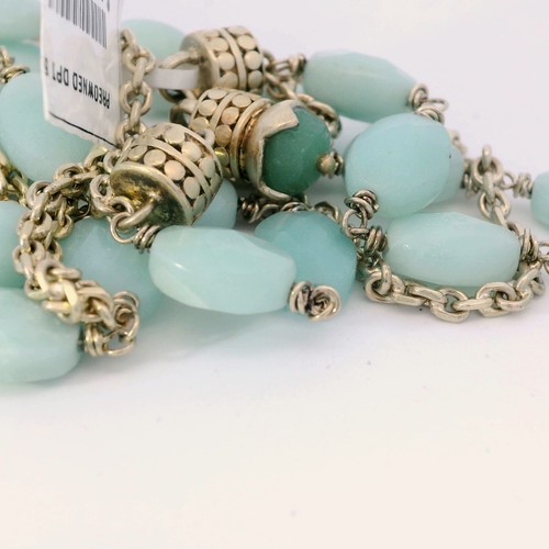 Wholesale Lot of 3 Vermeil 22k Sterling Amazonite Opal Toggle 17.5" Necklaces - Picture 2 of 4