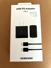 Samsung 45W Super Fast Charging Charger USB-C Wall Charging w/ Cable (Black)