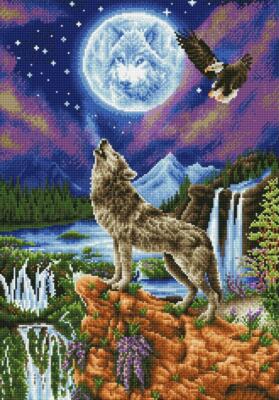 DIY Diamond Dotz Mystic Wolf Full Moon Wild Kit 18x26