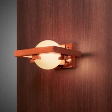 ROBIE 1 MINI Wall Sconce Lamp Frank Lloyd Cherry Brown REPRODUCT 127x205x233mm