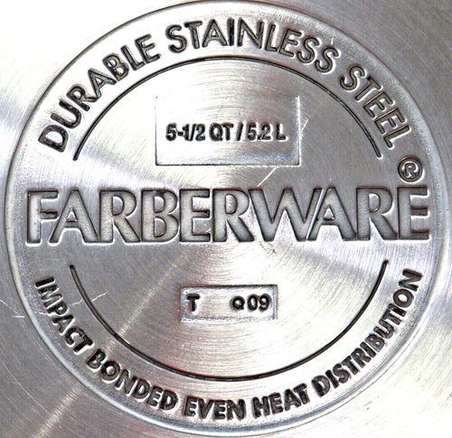Induction Ready Farberware Stainless 5 1/2 Qt Stockpot & Glass Lid Impact Bonded