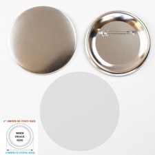 100 Sets of 4" 100mm Pin Back Button Parts 1 Shell, 1 Mylar And 1 Pin Back DIY