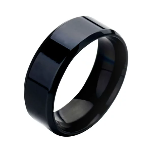 Plain Flat Comfort Fit Black Ceramic Bands Wedding Rings Width 7mm Size 11.5#