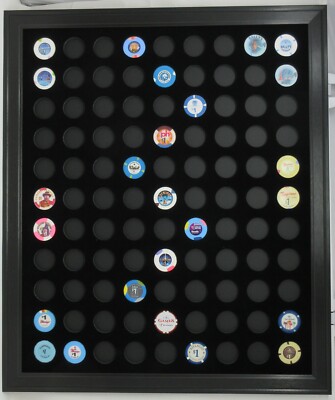 99 CASINO POKER CHIPS (NOT INCLUDED) WALL DISPLAY PICTURE FRAME 20'' x 24''